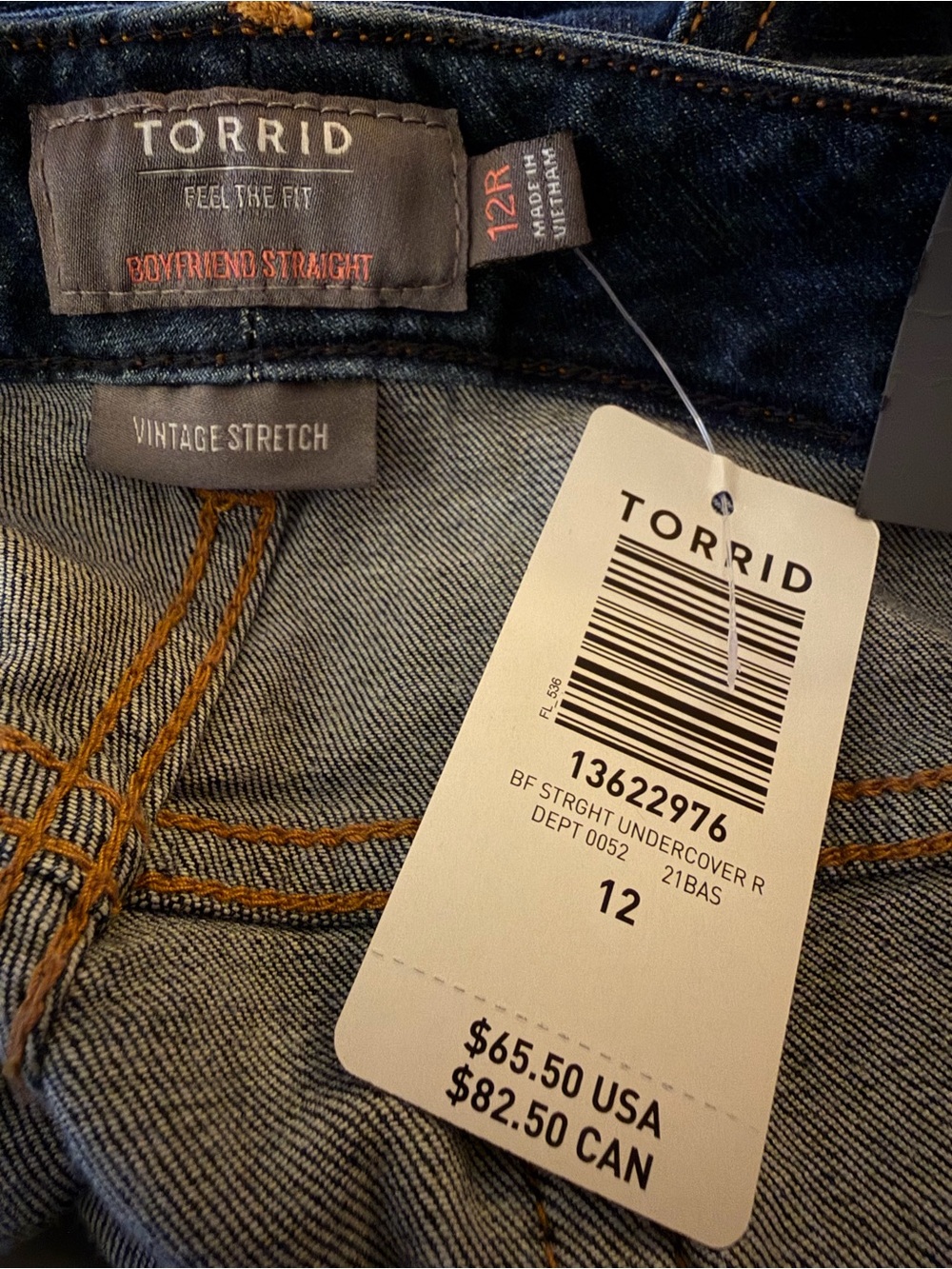 Torrid Boyfriend Straight Mid-Rise denim blue jeans 12 R NWT $65.50 - Picture 6 of 8
